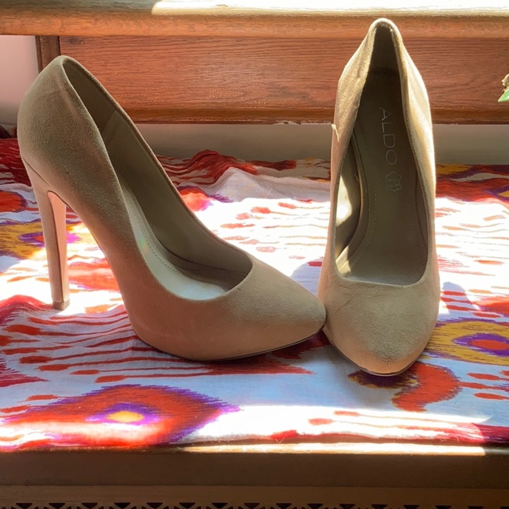 Aldo beige stiletto pumps, leather, size 35